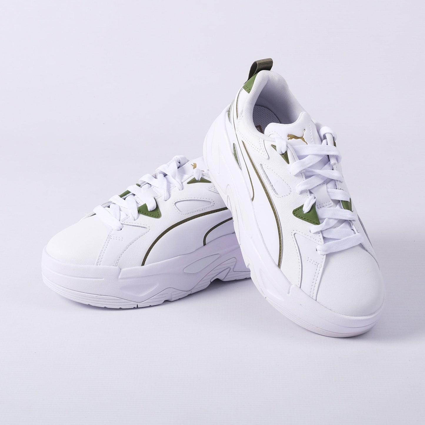WMNS Blaster Dress Code Sneakers (White/Olive Green)