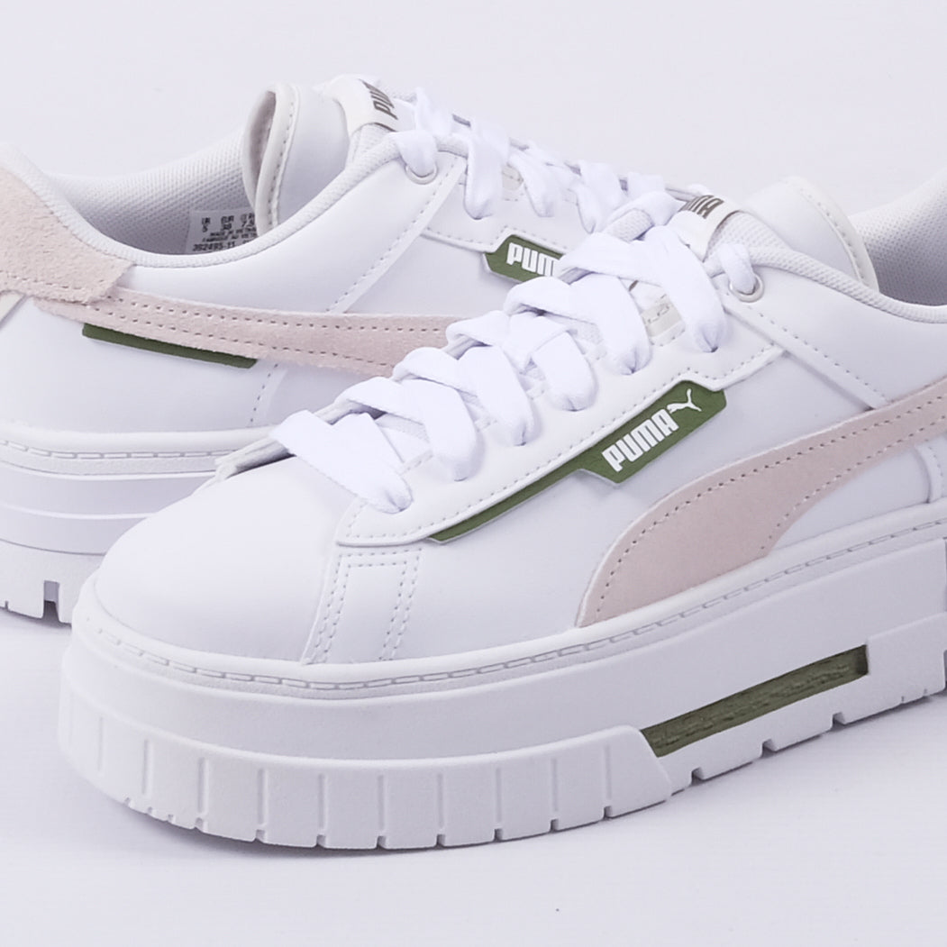 Mayze Crashed Sneakers (White/Vapour Grey)