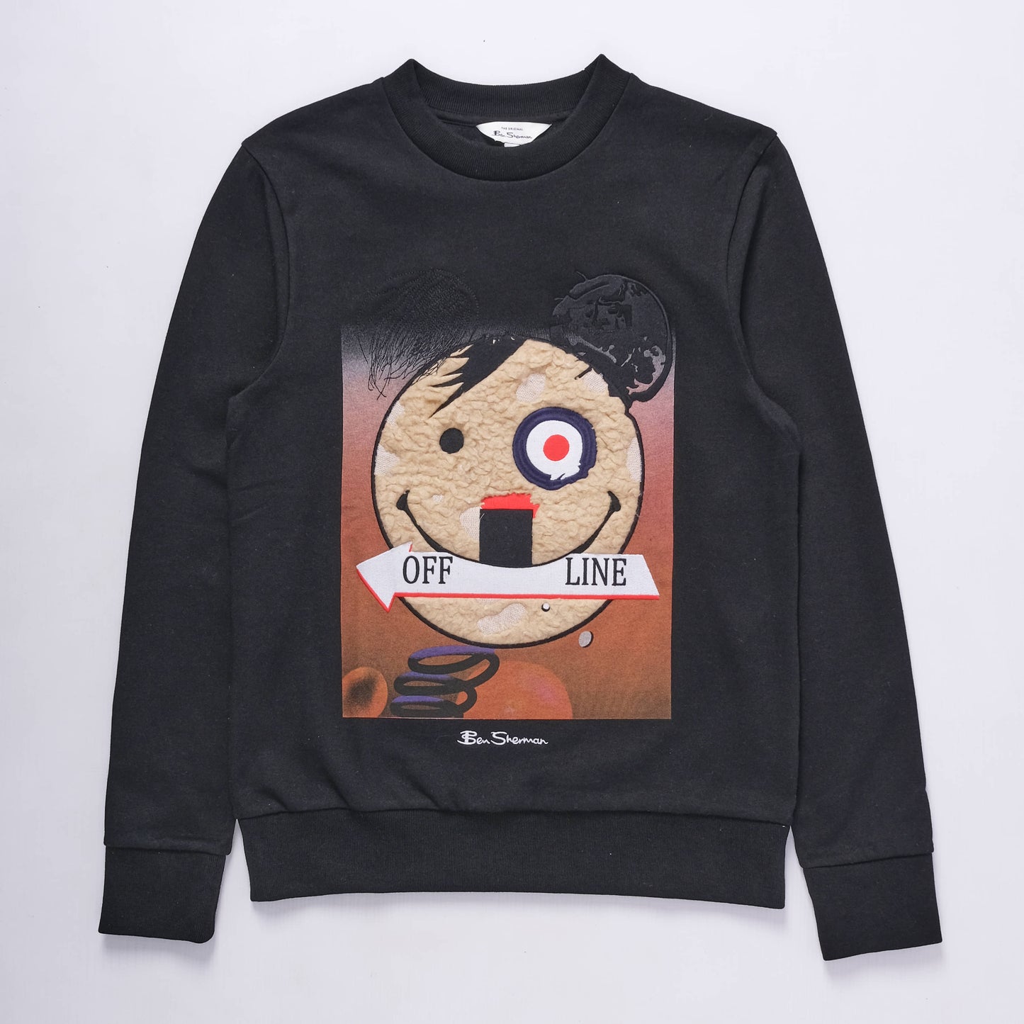 Off Line Fur Applique Sweater (Black)