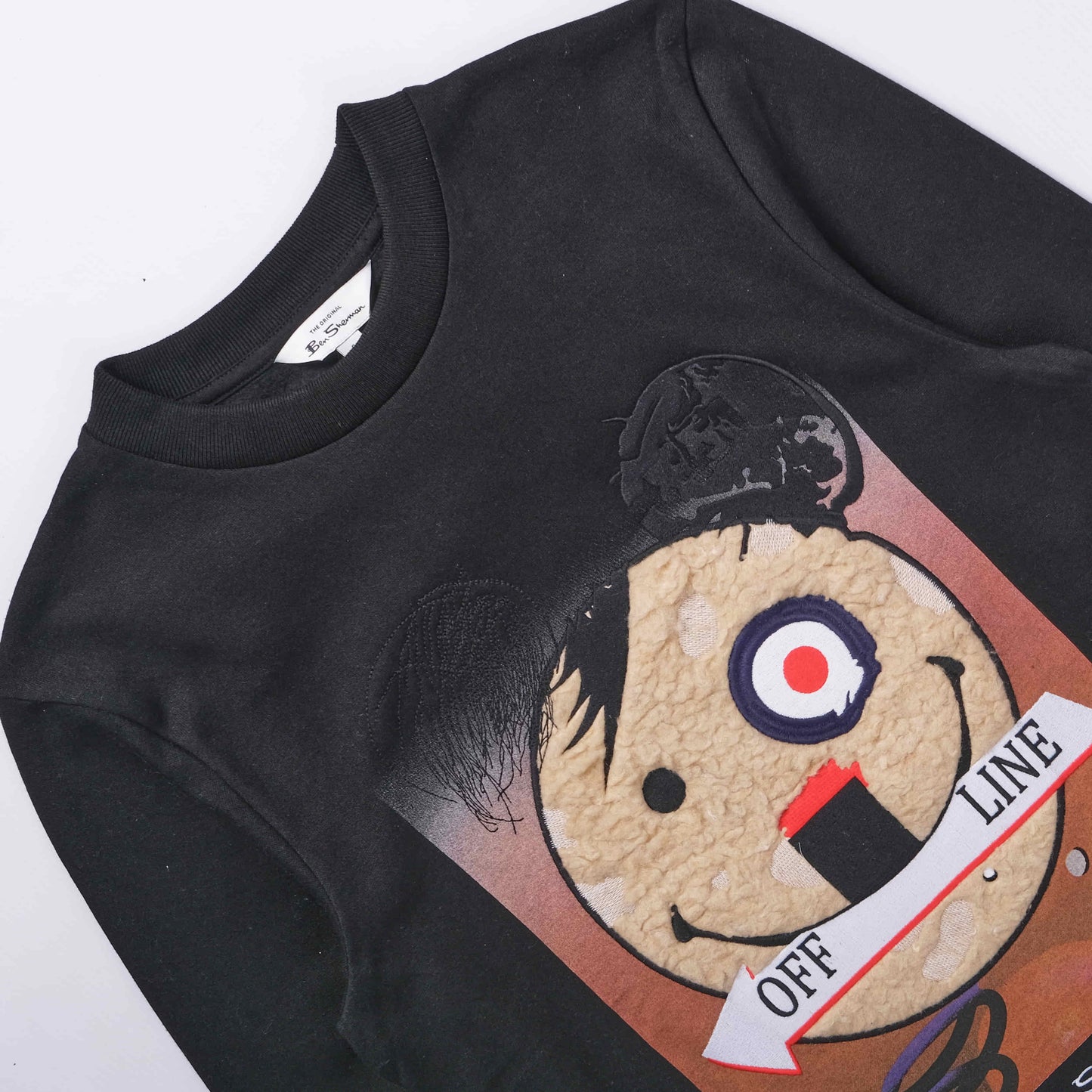 Off Line Fur Applique Sweater (Black)