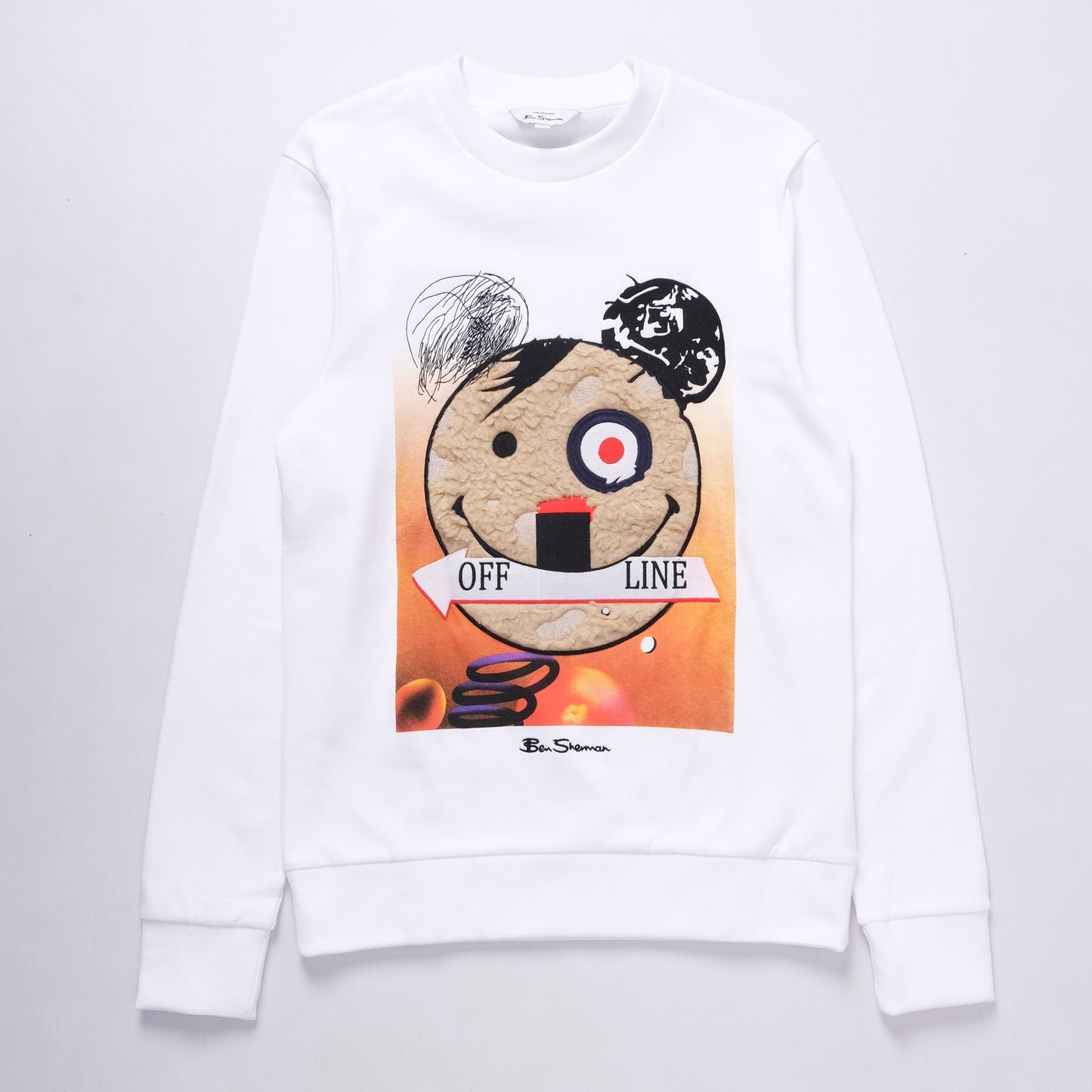 Off Line Fur Applique Sweater (White)