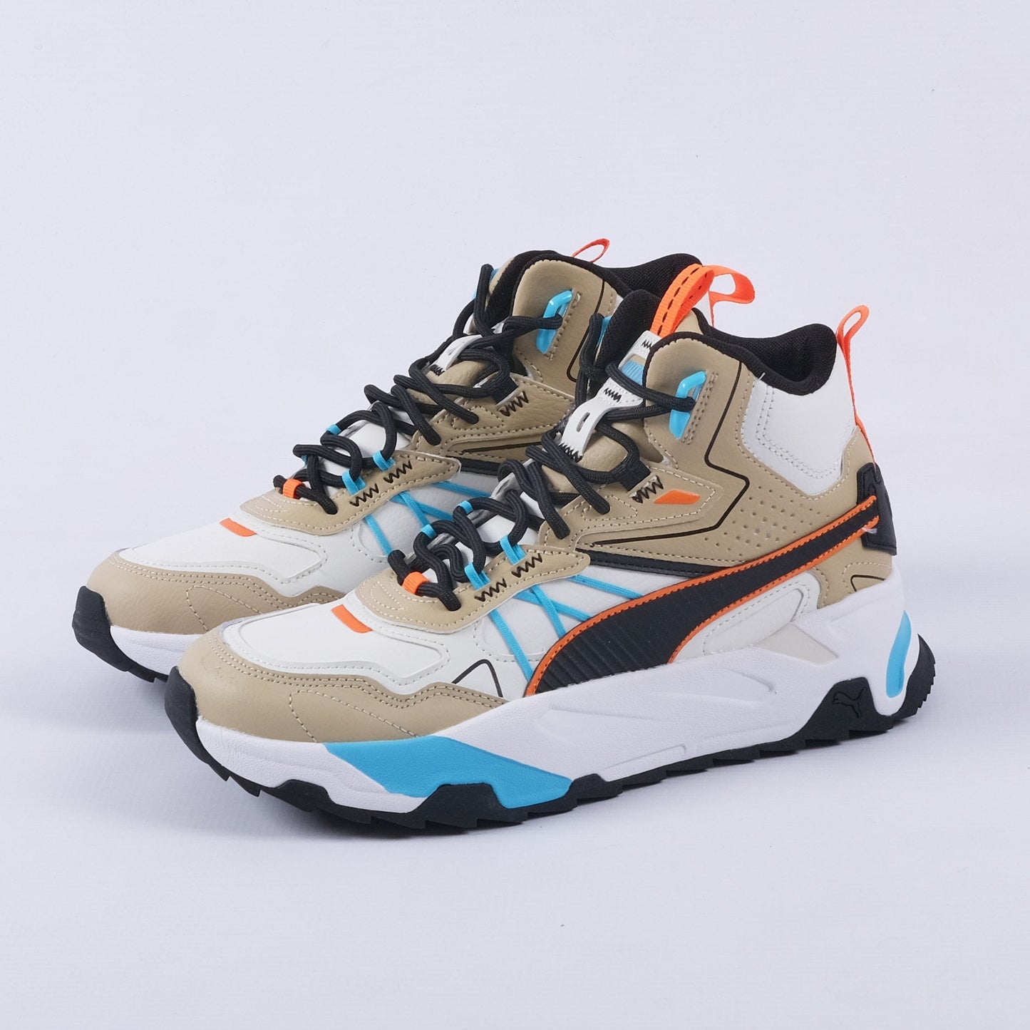 Trinity Mid Hybrid Sneakers (Grey/Black/Orange)