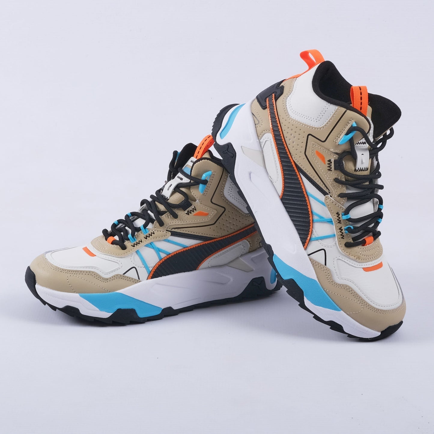 Trinity Mid Hybrid Sneakers (Grey/Black/Orange)