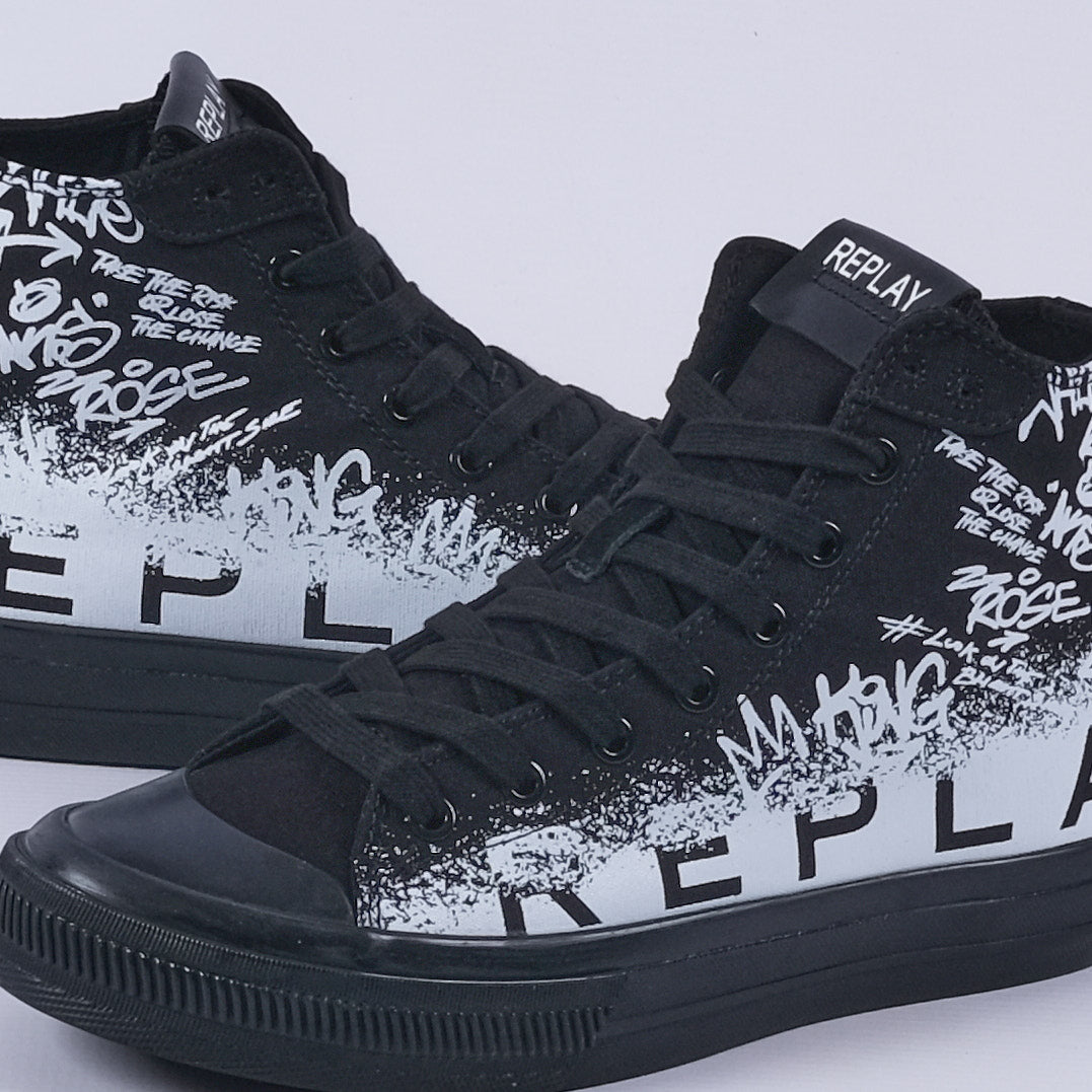 Snap Grafitti Hi Sneakers (Black)