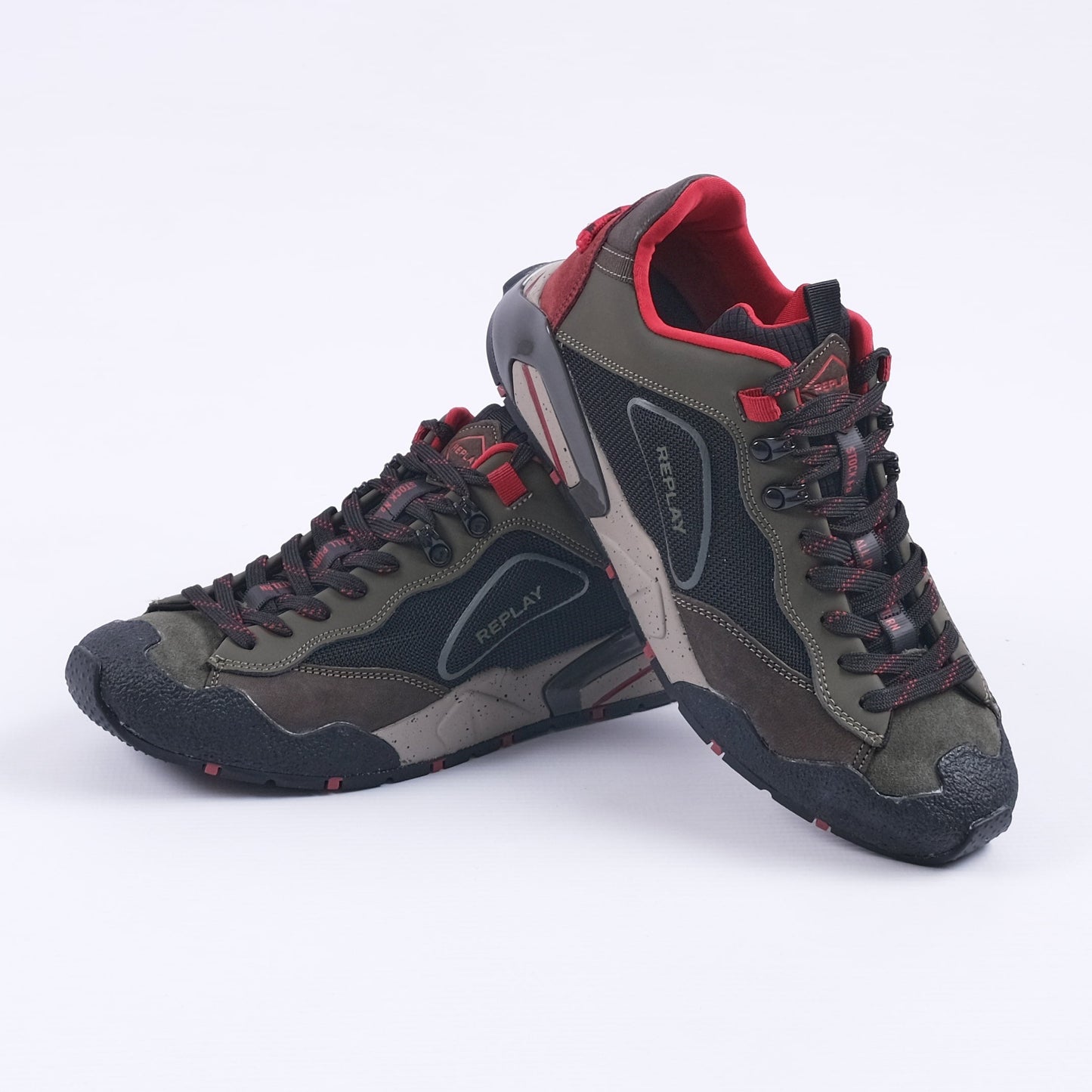 Sherpa Smooth Sneakers (Black/Military Green)