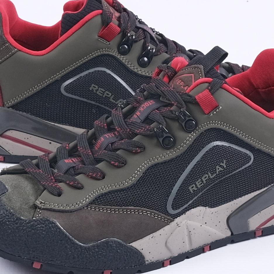 Sherpa Smooth Sneakers (Black/Military Green)
