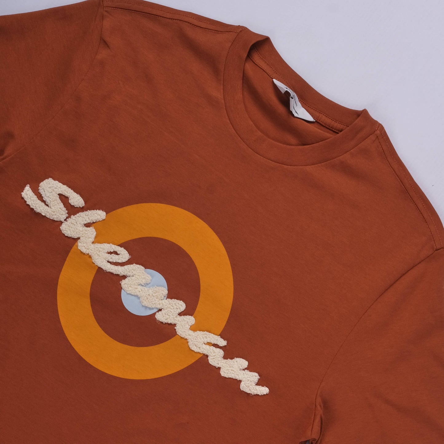 Retro Chenille Target T-Shirt (Mocha)