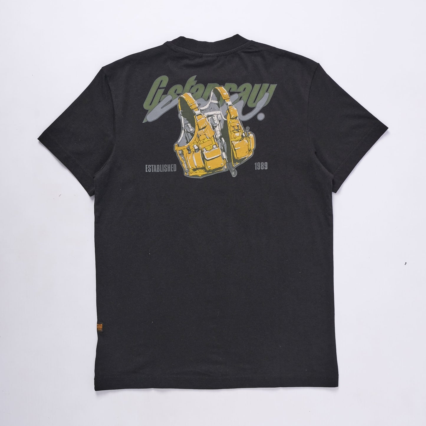 Vest Back Graphic T-Shirt (Black)