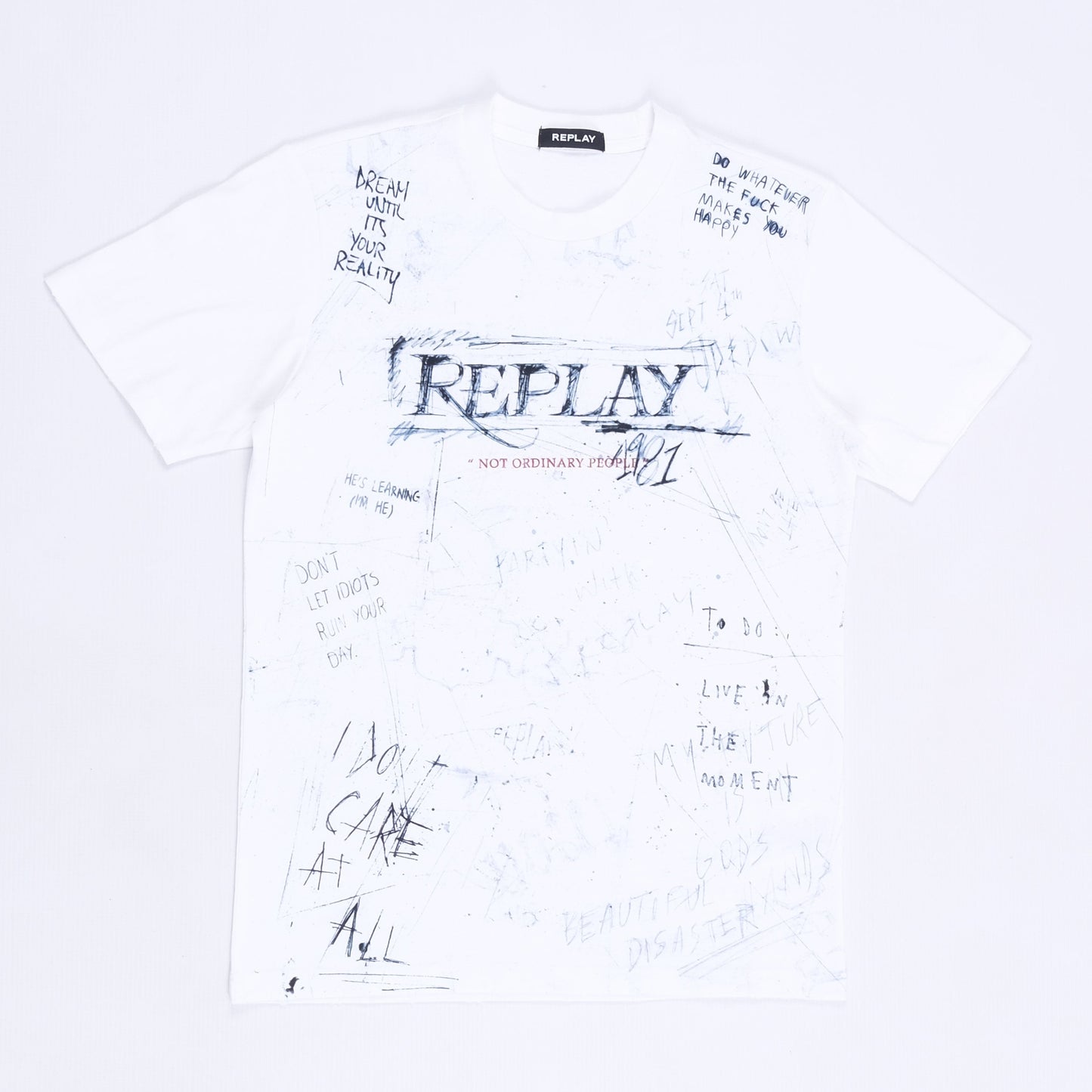 Not Ordinary Sketch Chalk T-Shirt (White)
