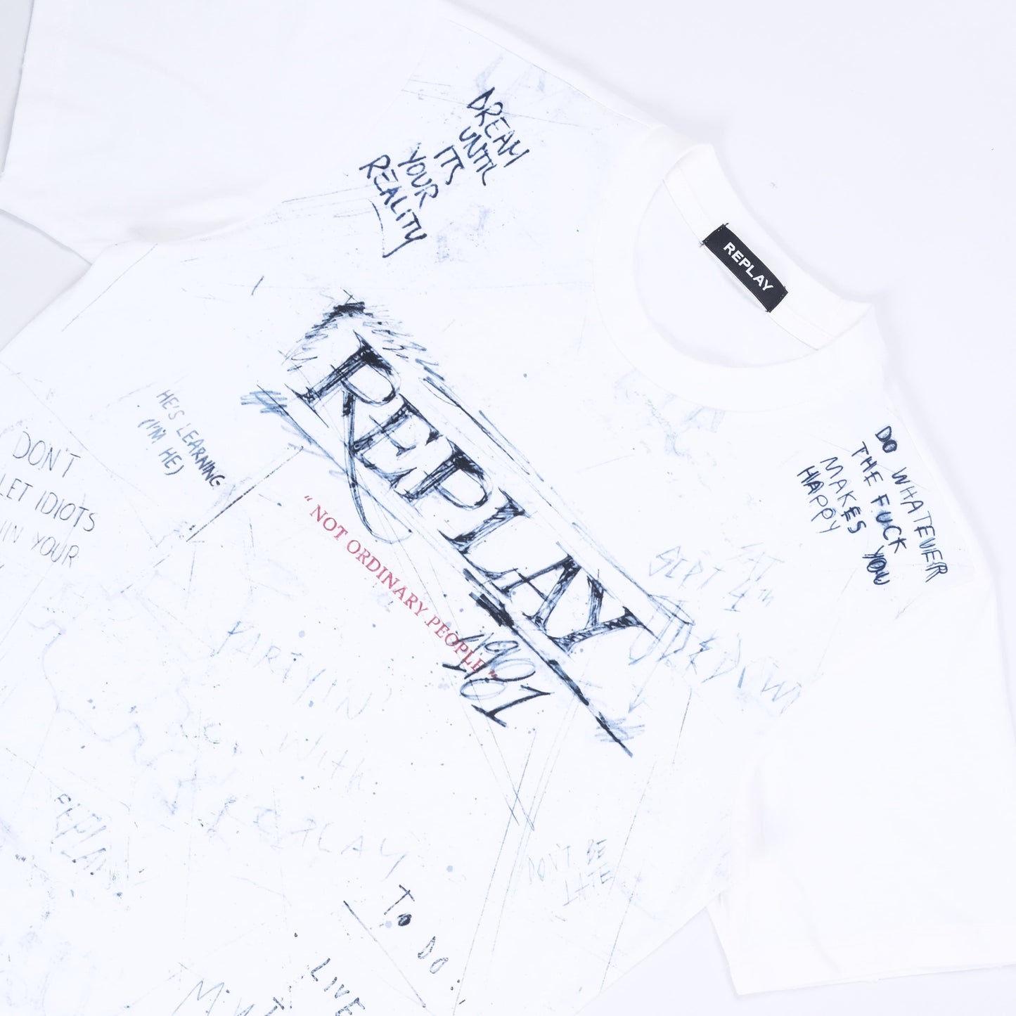 Not Ordinary Sketch Chalk T-Shirt (White)
