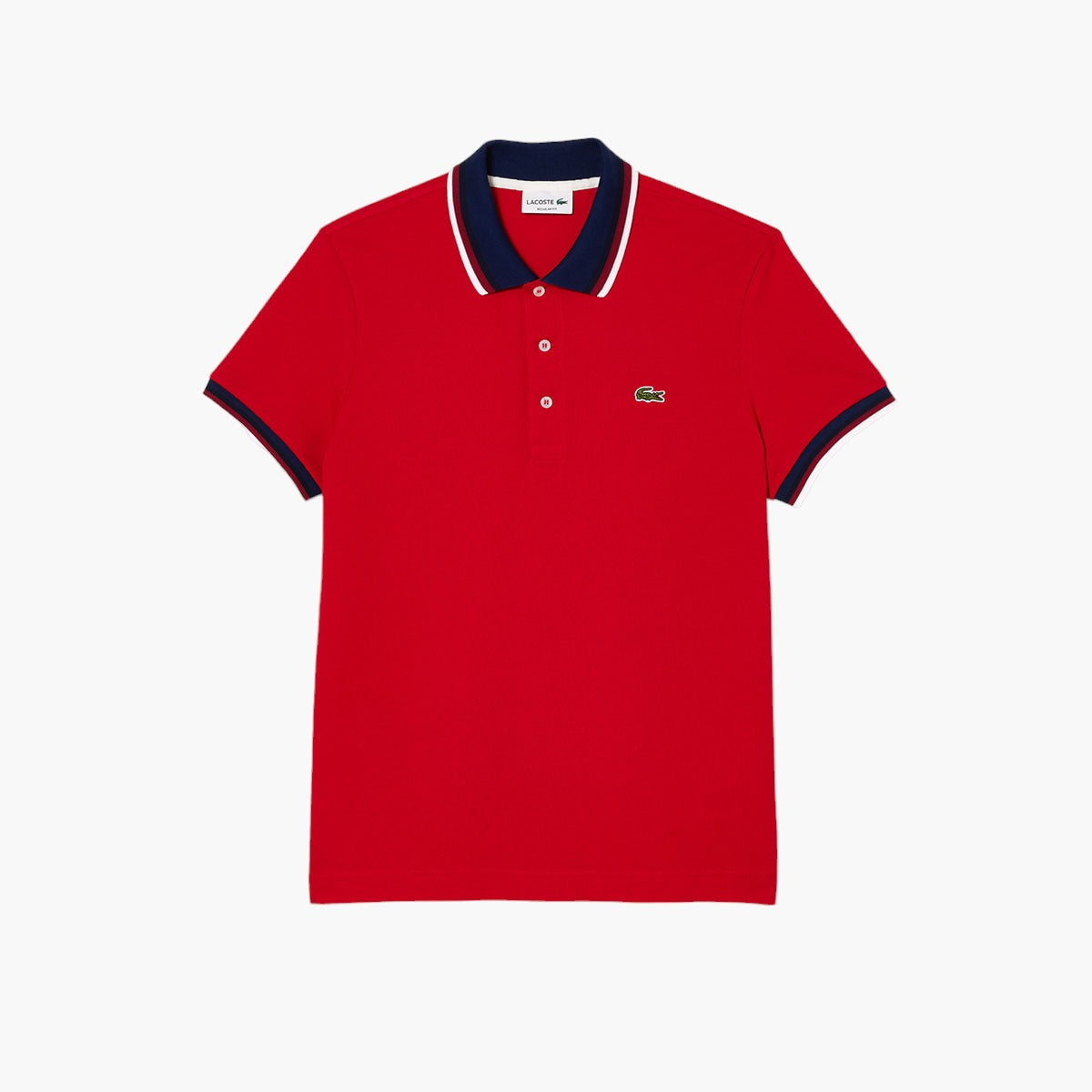 Regular Fit Stretch Cotton Piqué Contrast Collar Polo Shirt