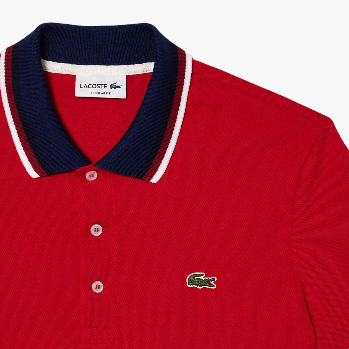 Regular Fit Stretch Cotton Piqué Contrast Collar Polo Shirt