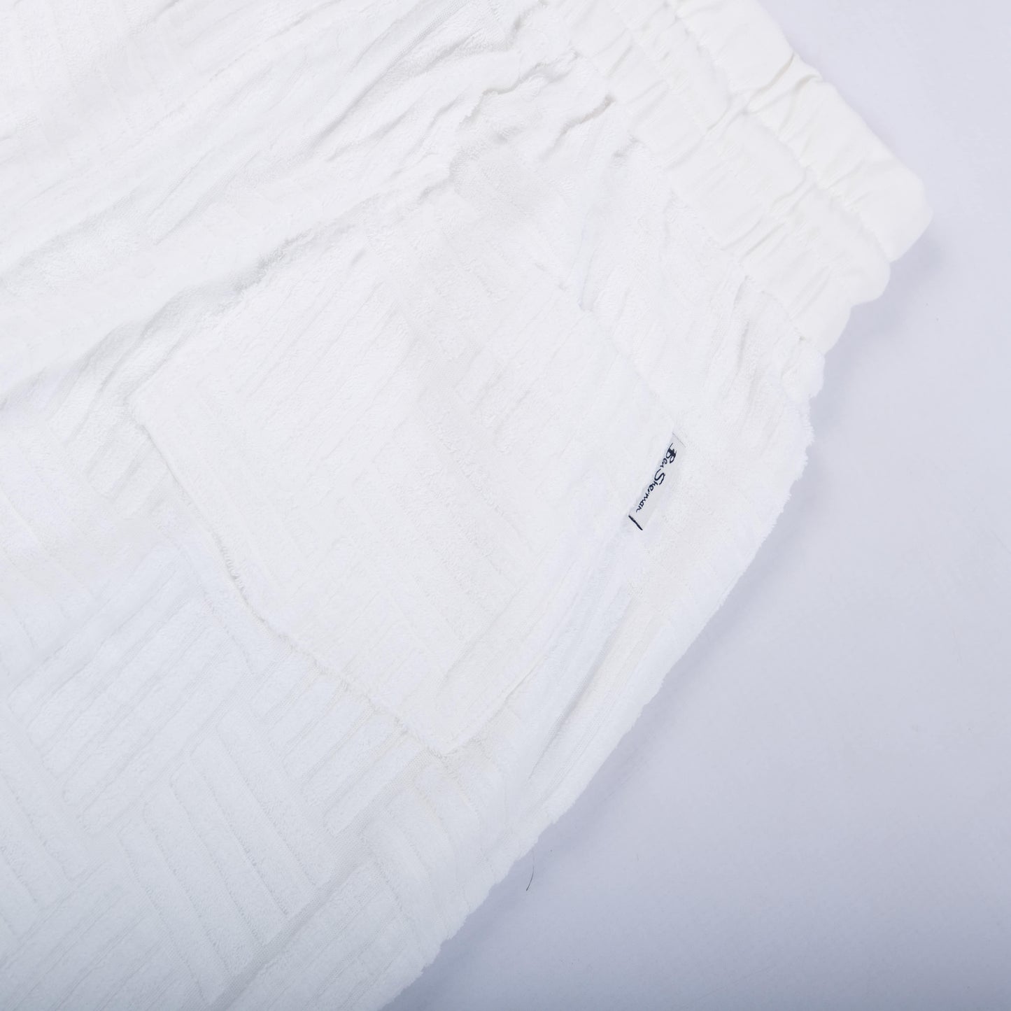 Terry Textured Shorts (Off White)