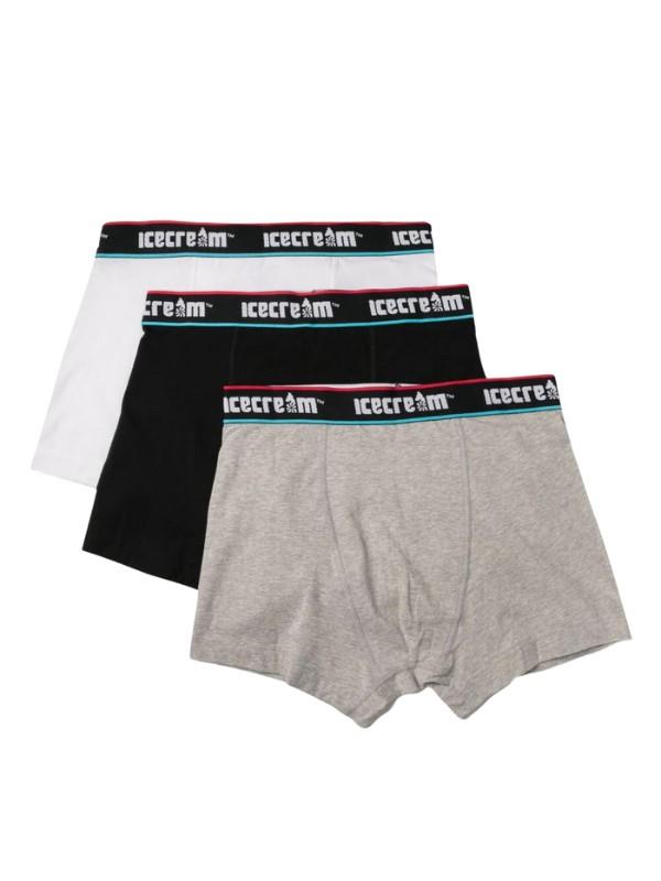 Ice-Cream Boxers Classic 3 Pack Black-Grey-White