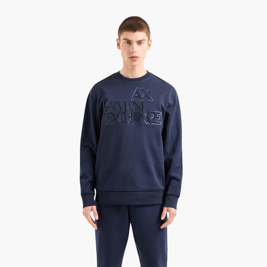 Cotton Blend Crew Neck Sweatshirt