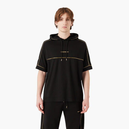 Tencel-Blend Hooded Jersey T-Shirt With Gold Details