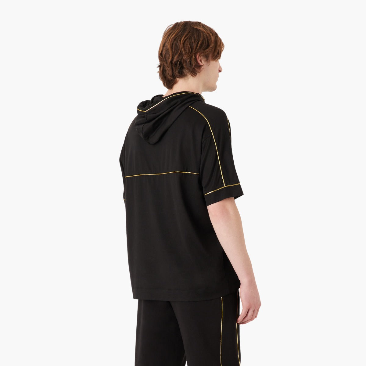 Tencel-Blend Hooded Jersey T-Shirt With Gold Details