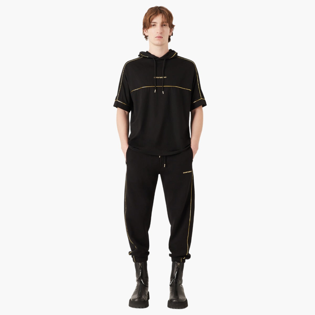Tencel-Blend Hooded Jersey T-Shirt With Gold Details