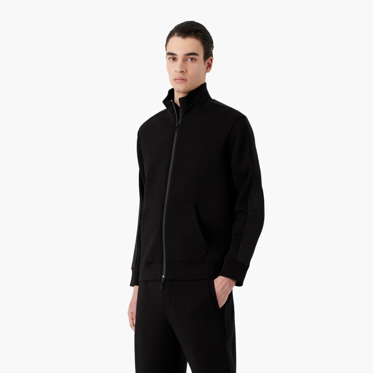 Double-Jersey Full-Zip Sweatshirt With Logo Tape