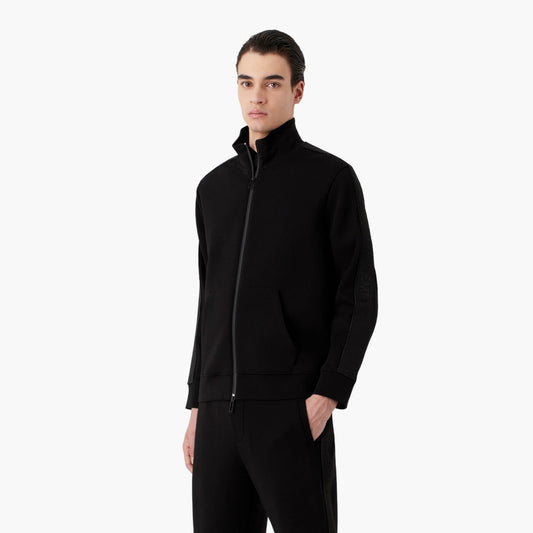 Double-Jersey Full-Zip Sweatshirt With Logo Tape