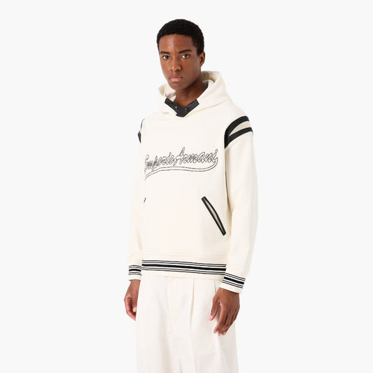 Varsity Style Hooded Cotton Sweatshirt