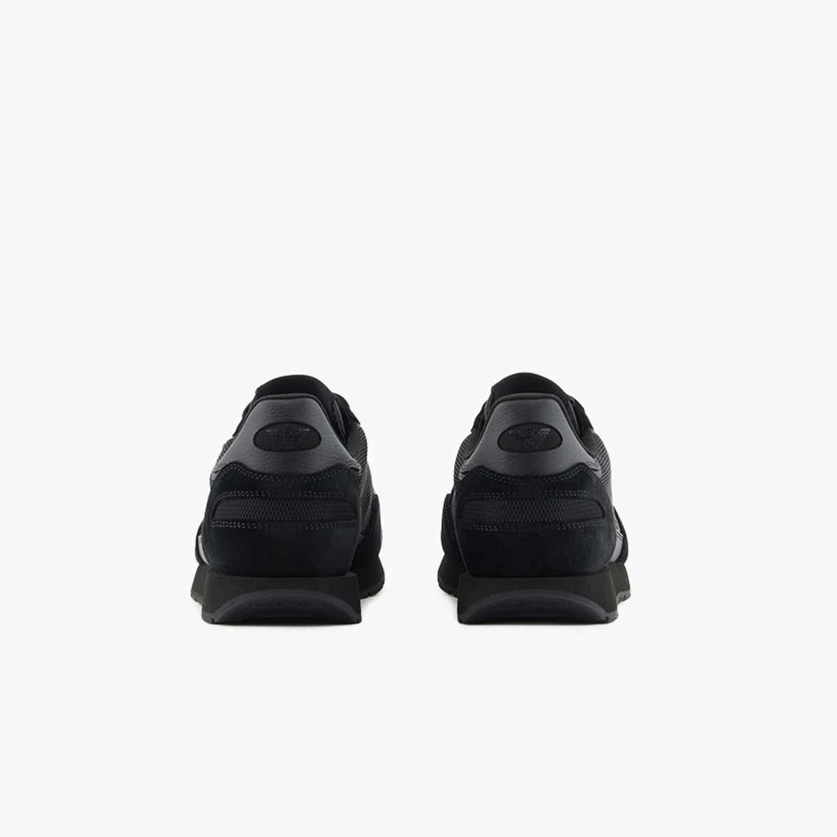 Mesh Sneakers With Suede Details And Eagle Logo