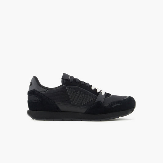Mesh Sneakers With Suede Details And Eagle Logo