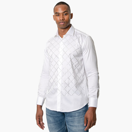 White Tie Diamond Shirt