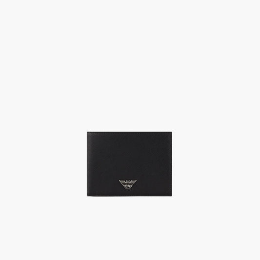 Regenerated Leather Wallet With Eagle Plate