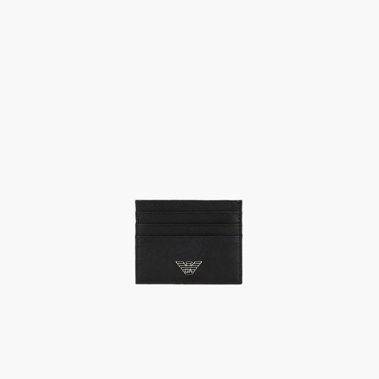 Regenerated Leather Card Holder With Eagle Plate