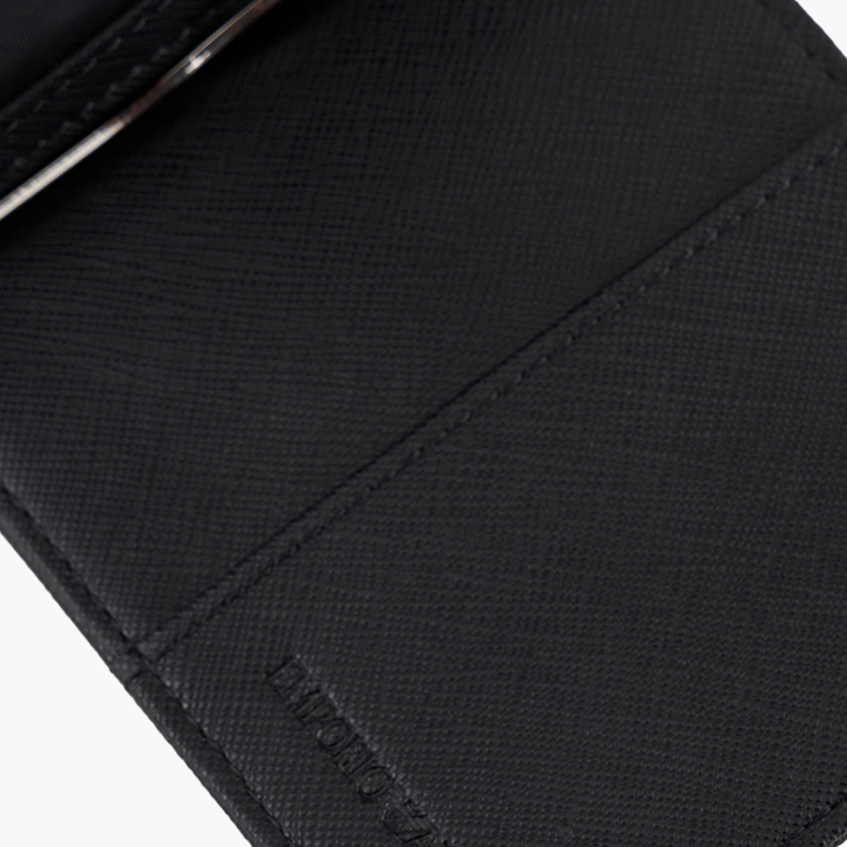 Regenerated Leather Compact Wallet With Eagle Plate