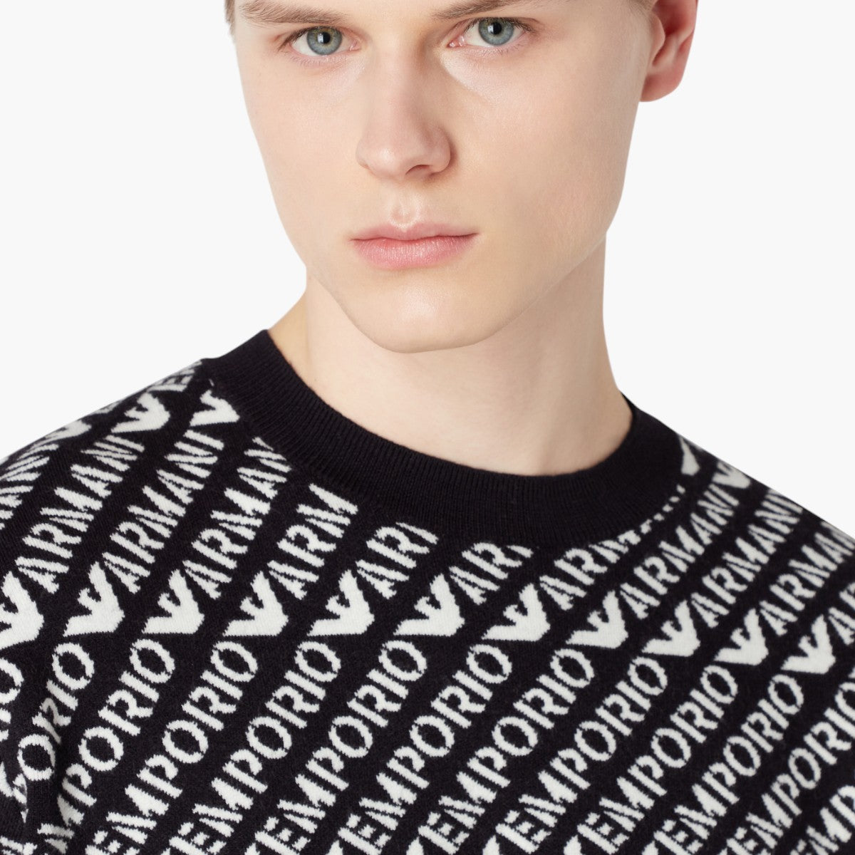 Wool Blend All Over Logo Pullover