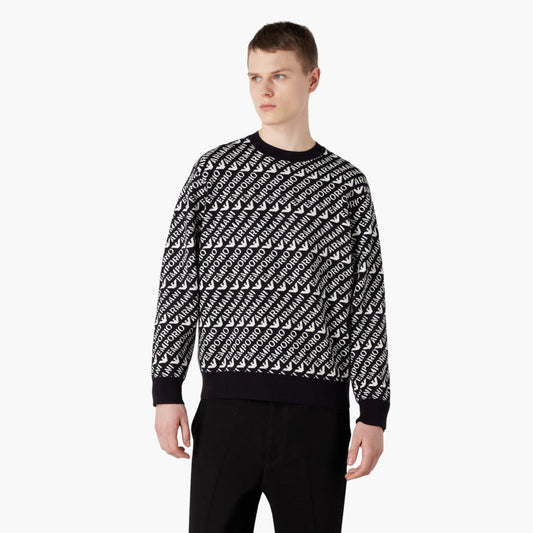 Wool Blend All Over Logo Pullover
