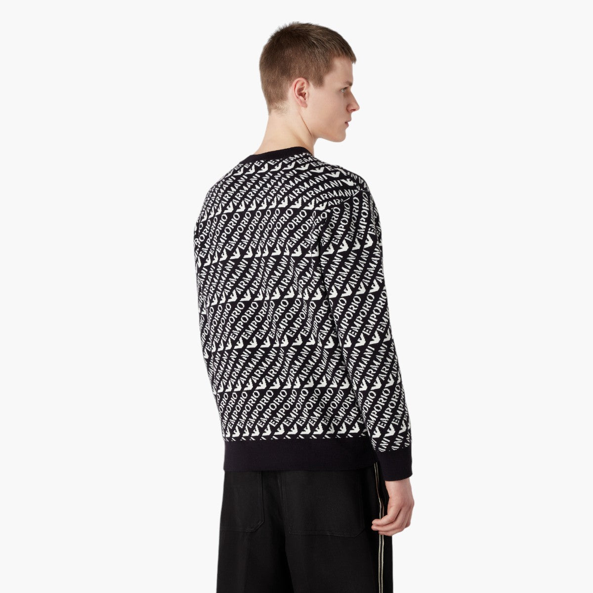 Wool Blend All Over Logo Pullover
