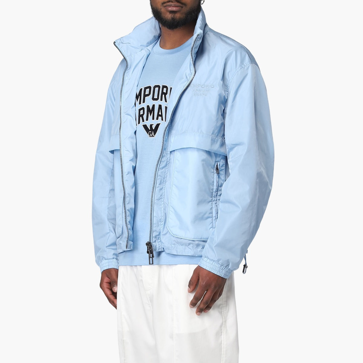 Lightweight Nylon Blouson Jacket With Hood