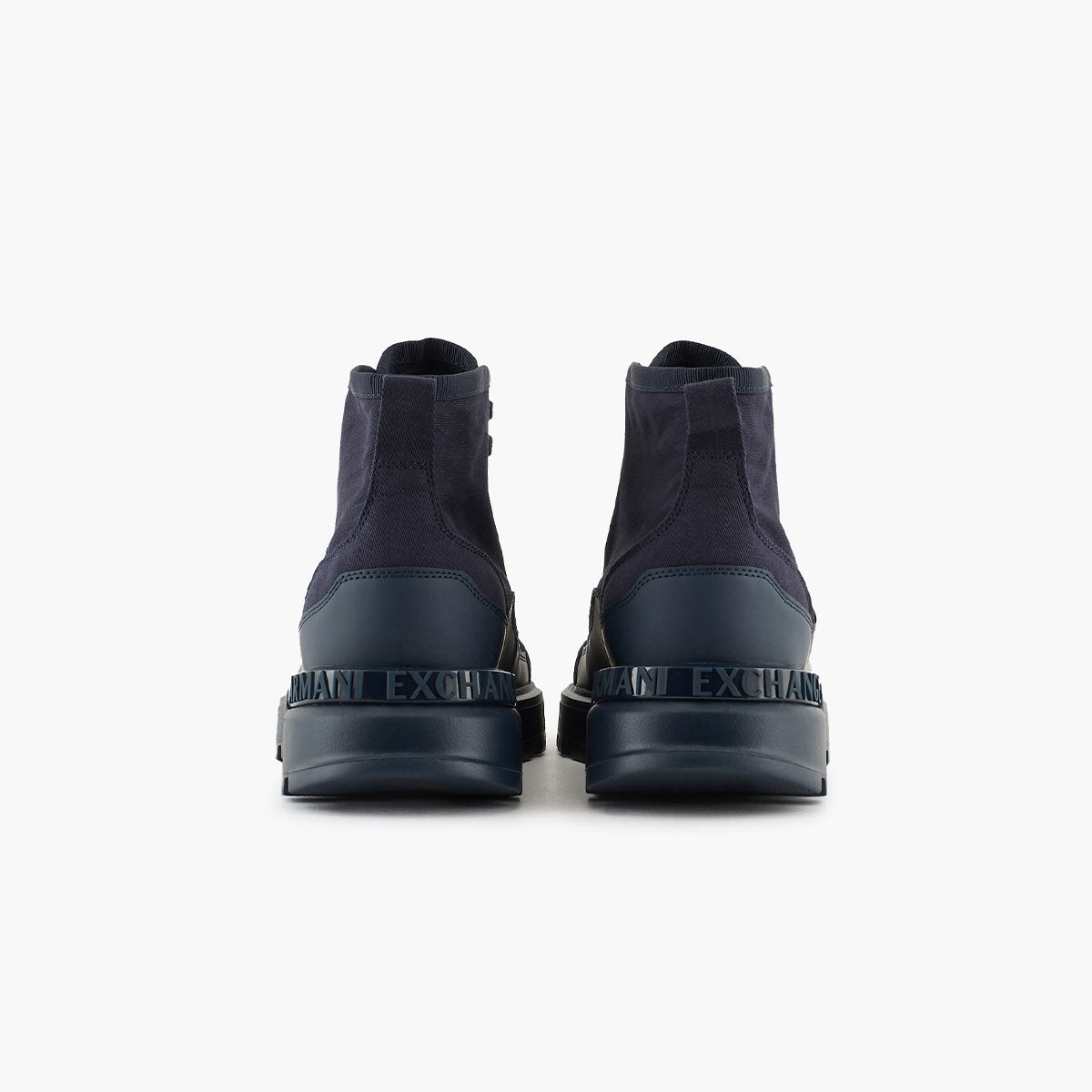 Cotton Round Toe Branded Logo Boots