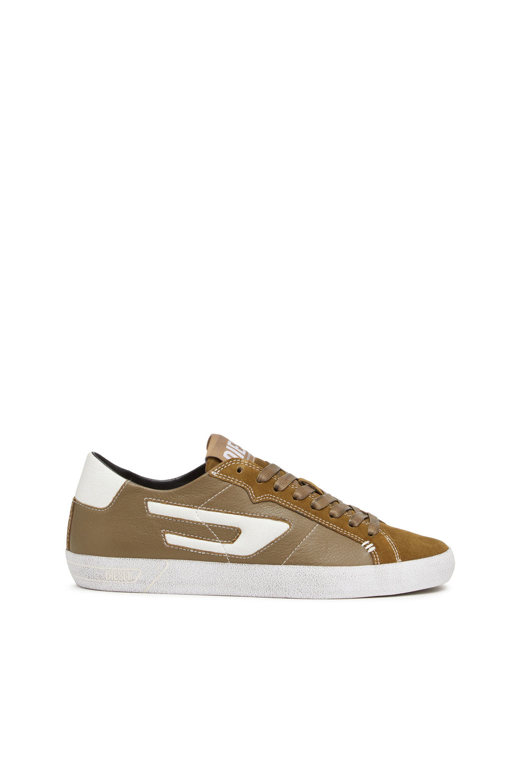 DIESEL S-LEROJI LOW - LOW-TOP LEATHER SNEAKERS WITH D LOGO