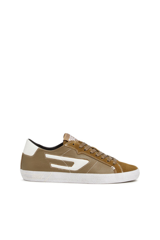 DIESEL S-LEROJI LOW - LOW-TOP LEATHER SNEAKERS WITH D LOGO