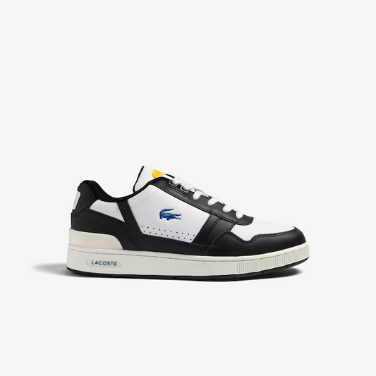 Lacoste T-Clip Leather Colour Contrast Trainers