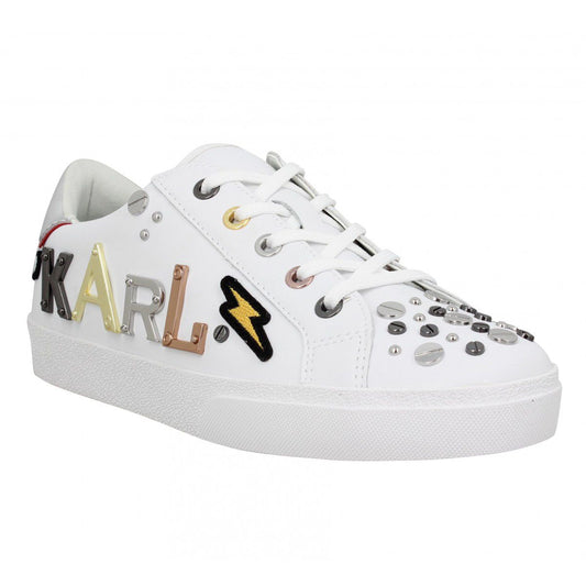 Karl Lagerfeld Ladies Sneaker Kapri Karl Varsity Patch White-Pink