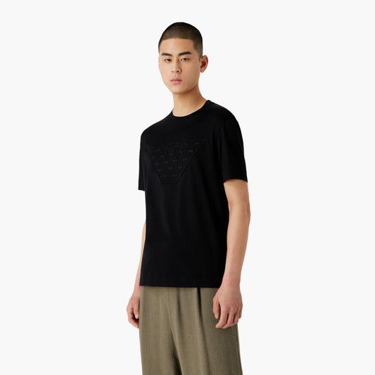 Cotton Blend Regular Fit Crew Neck T-Shirt With Embroidered Logo