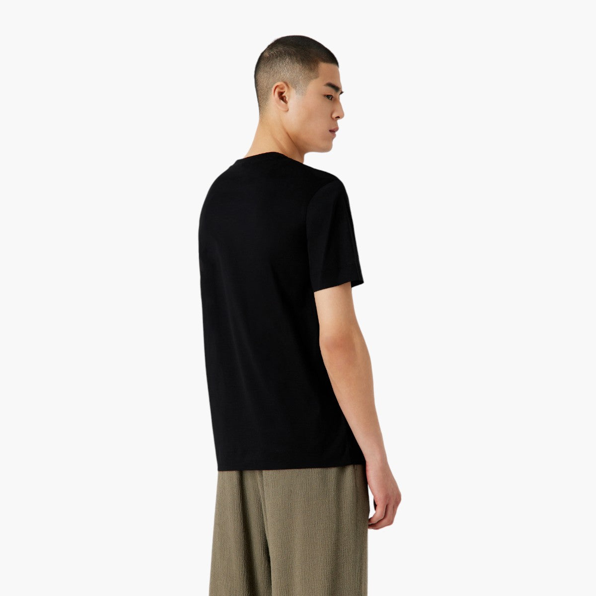 Cotton Blend Regular Fit Crew Neck T-Shirt With Embroidered Logo