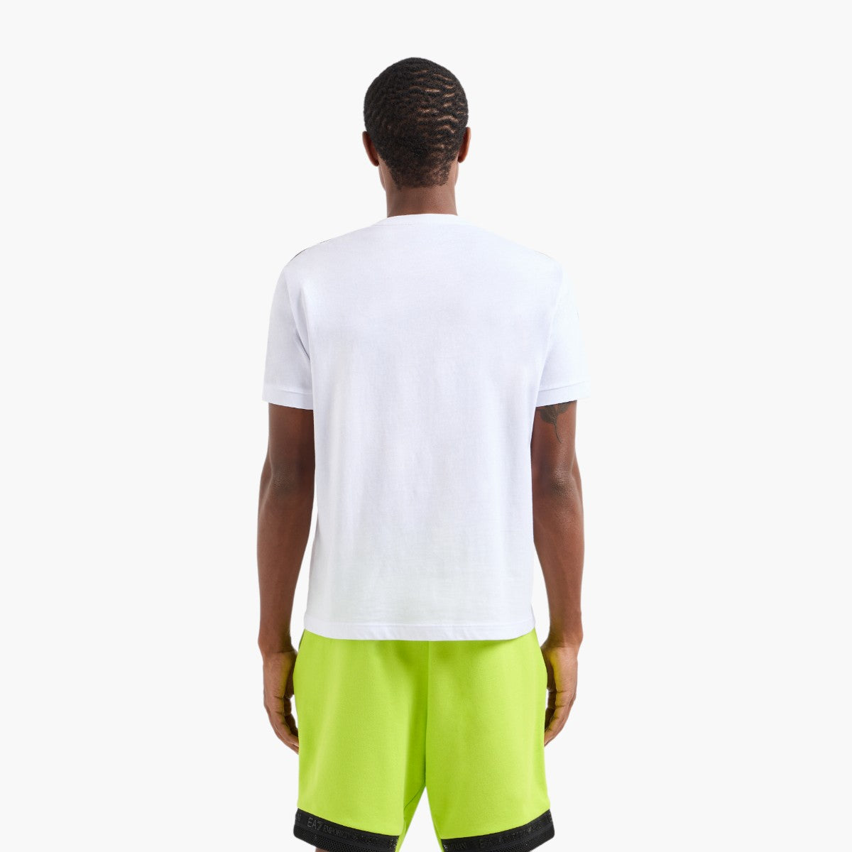 Cotton Crewneck T-Shirt With Logo Tape