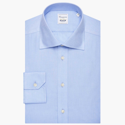 Andorra Non-Iron Blue Fitted Shirt Andorra Francese