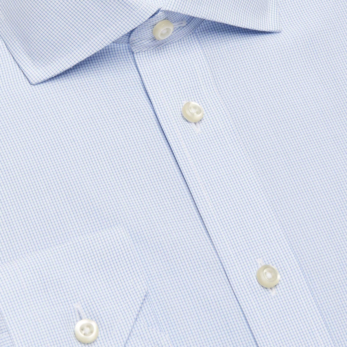 Bruges Non-Iron Blue Checked Fitted Shirt Bruges Francese
