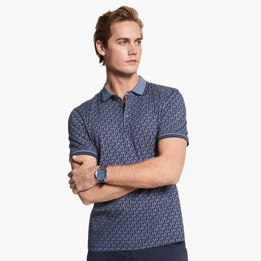 Greenwich Logo Print Cotton Jersey Polo Shirt