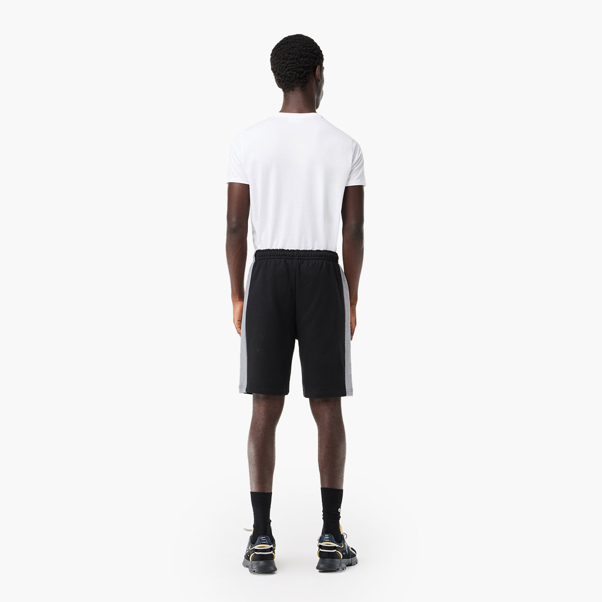 Printed Unbrushed Fleece Colourblock Jogger Shorts
