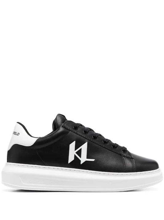 logo-appliqué leather sneakers