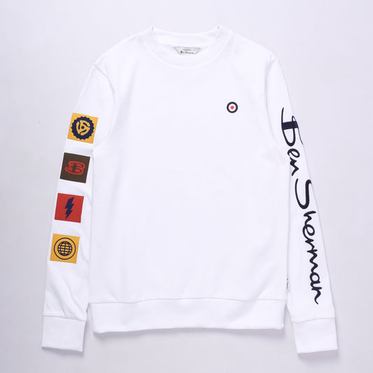 Frequency EMB Crew Sweater (White)