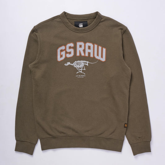 Skeleton Dog Graphic Sweater (Shadow Olive)